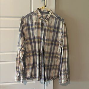 Plaid Men's Shirt - Blue and Gray